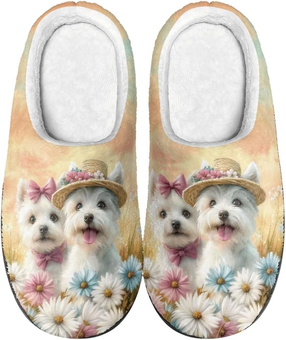 

Домашние тапочки с принтом для женщин и мужчин, нескользящие, пушистые, удобные для дома и улицы Baxinh, оранжевый