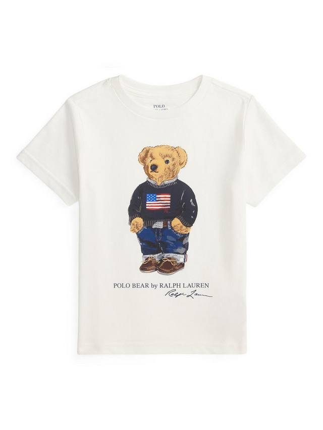

Детская хлопковая поло футболка Ralph Lauren, White Core Bear