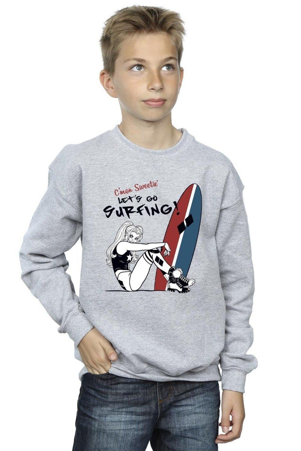 

Толстовка Harley Quinn Let's Go Surfing DC Comics, серый