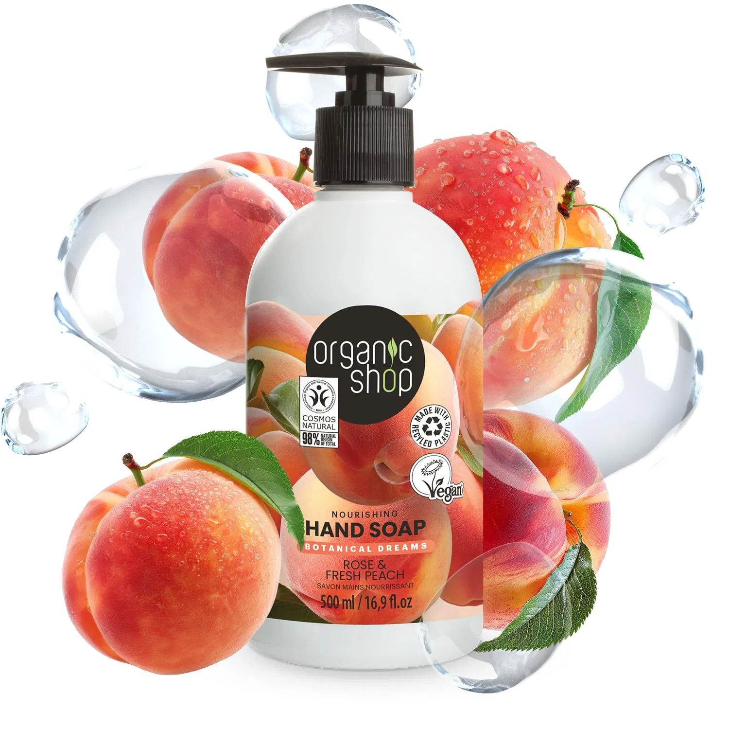 Питательное жидкое мыло для рук Rose and Peach от Organic Shop, 500 мл Organic Shop — фото 2