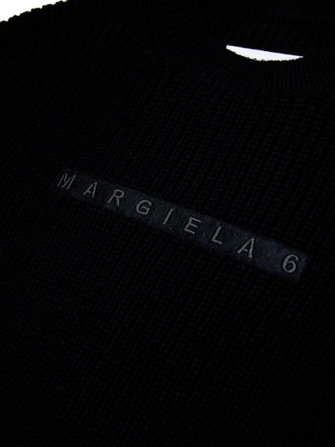 MM6 Maison Margiela Kids платье из смесовой шерсти с вышитым логотипом, черный — фото 4
