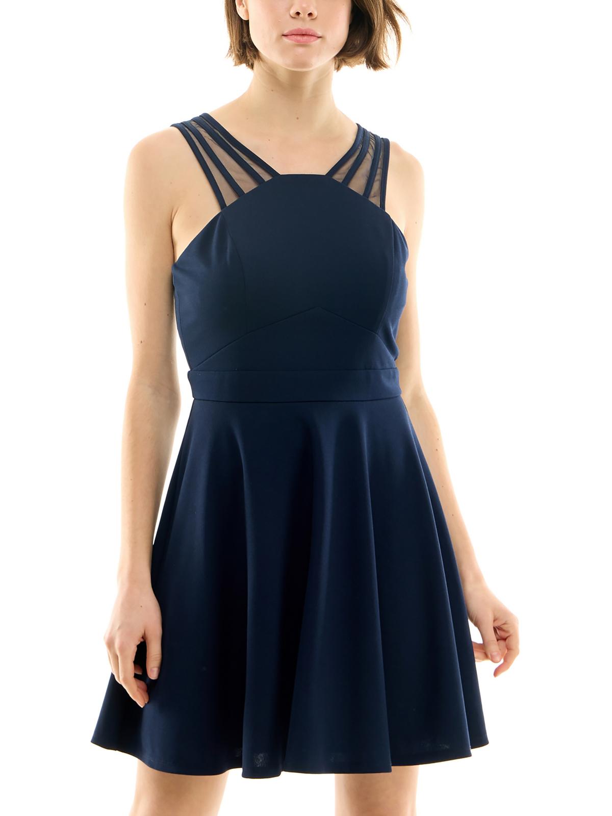 

Платье Juniors Womens Panel Short Fit & Flare Emerald Sundae, темно-синий