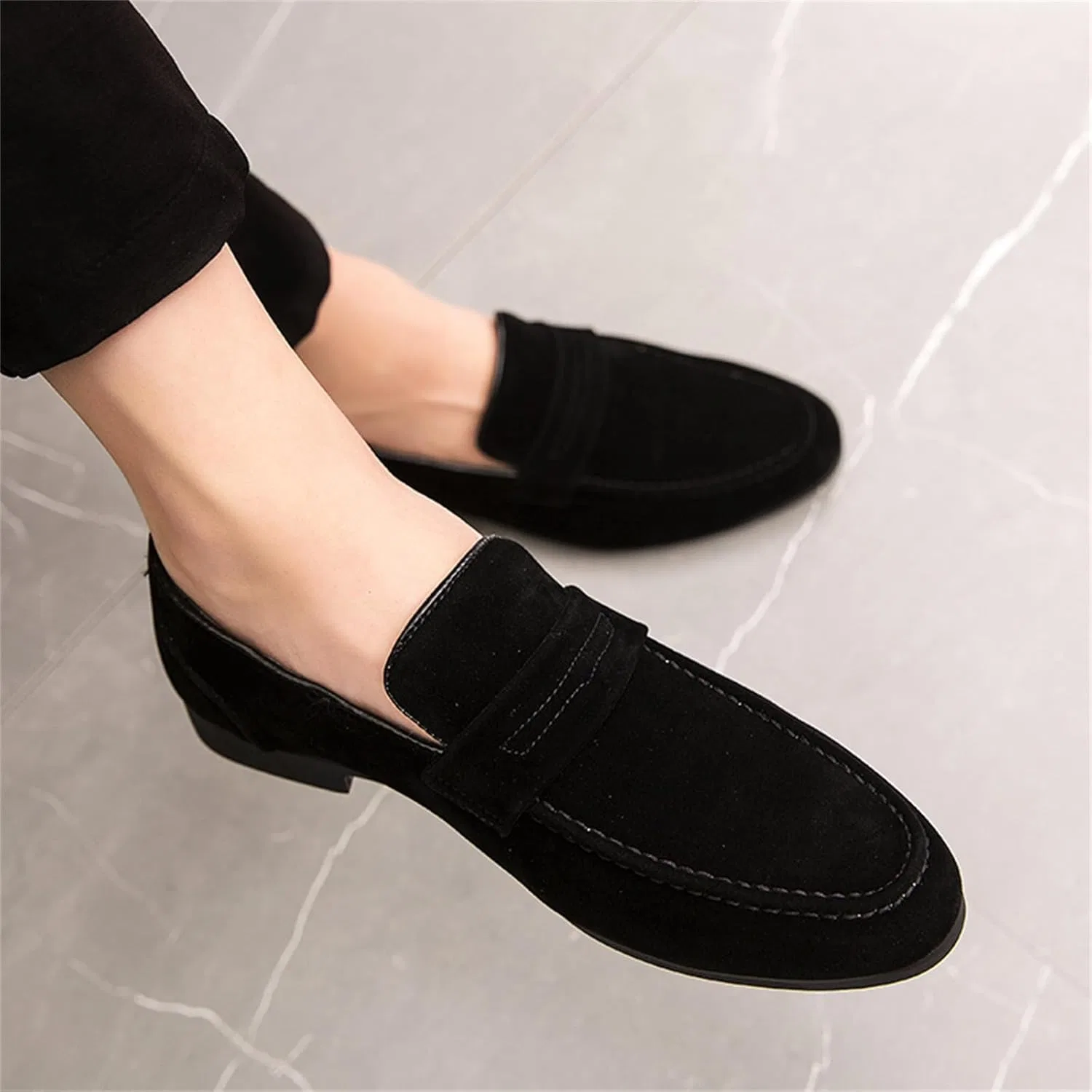 Лоферы мужские, классические, Slip-on, черный Abborora — фото 3