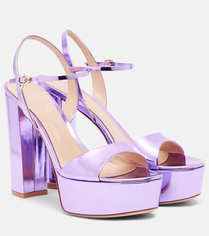 Кожаные босоножки Marlena 85 на платформе Gianvito Rossi, Freesia