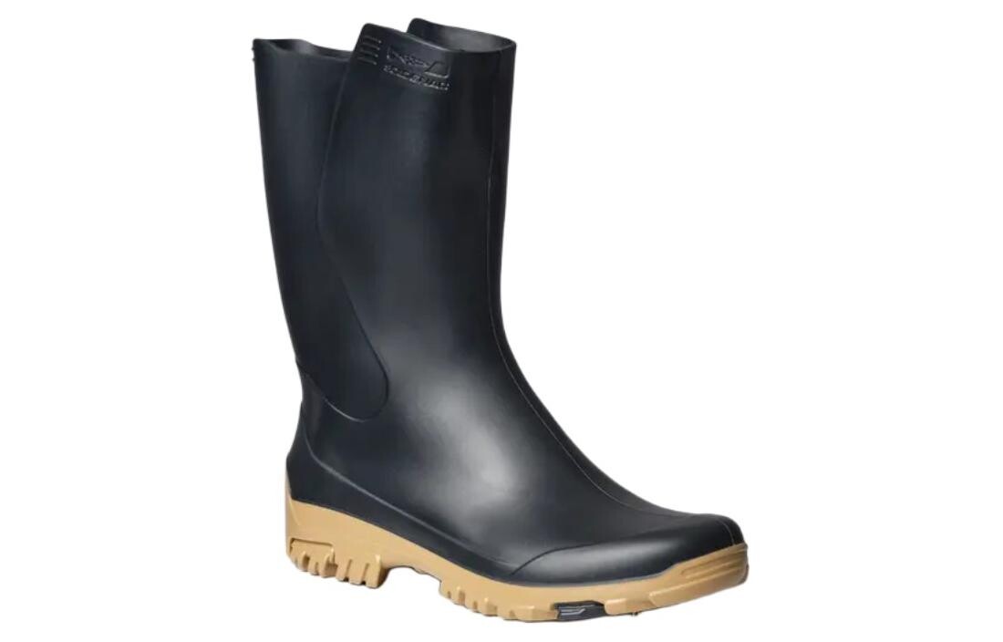 Сапоги WELLIES 100 Rain Boots женские черные/коричневые Decathlon — фото 2