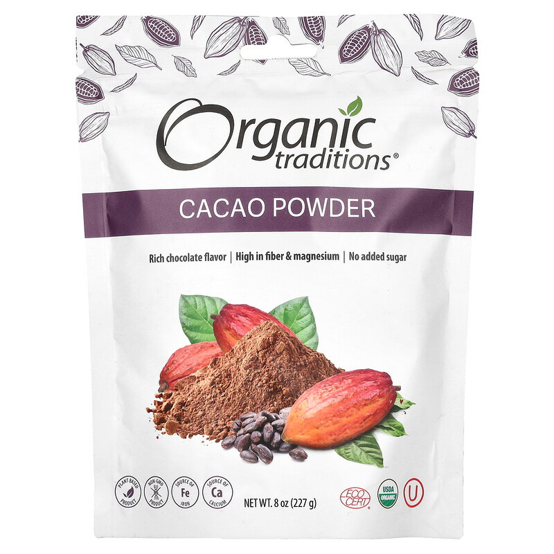 

Organic Traditions, Какао в порошке, 227 г (8 унций)