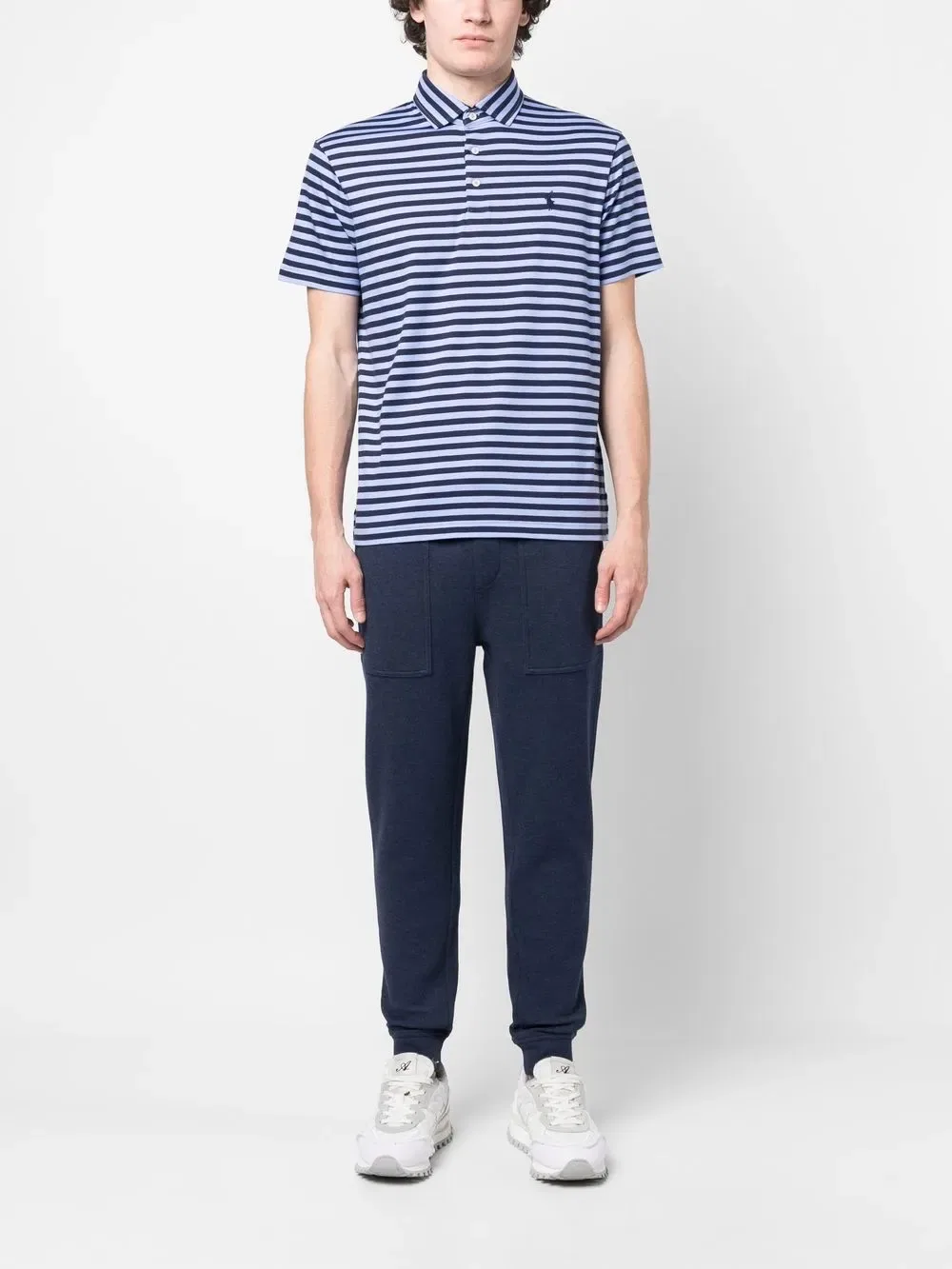 Спортивные брюки из смесовой хлопковой ткани Polo Ralph Lauren, синий — фото 2