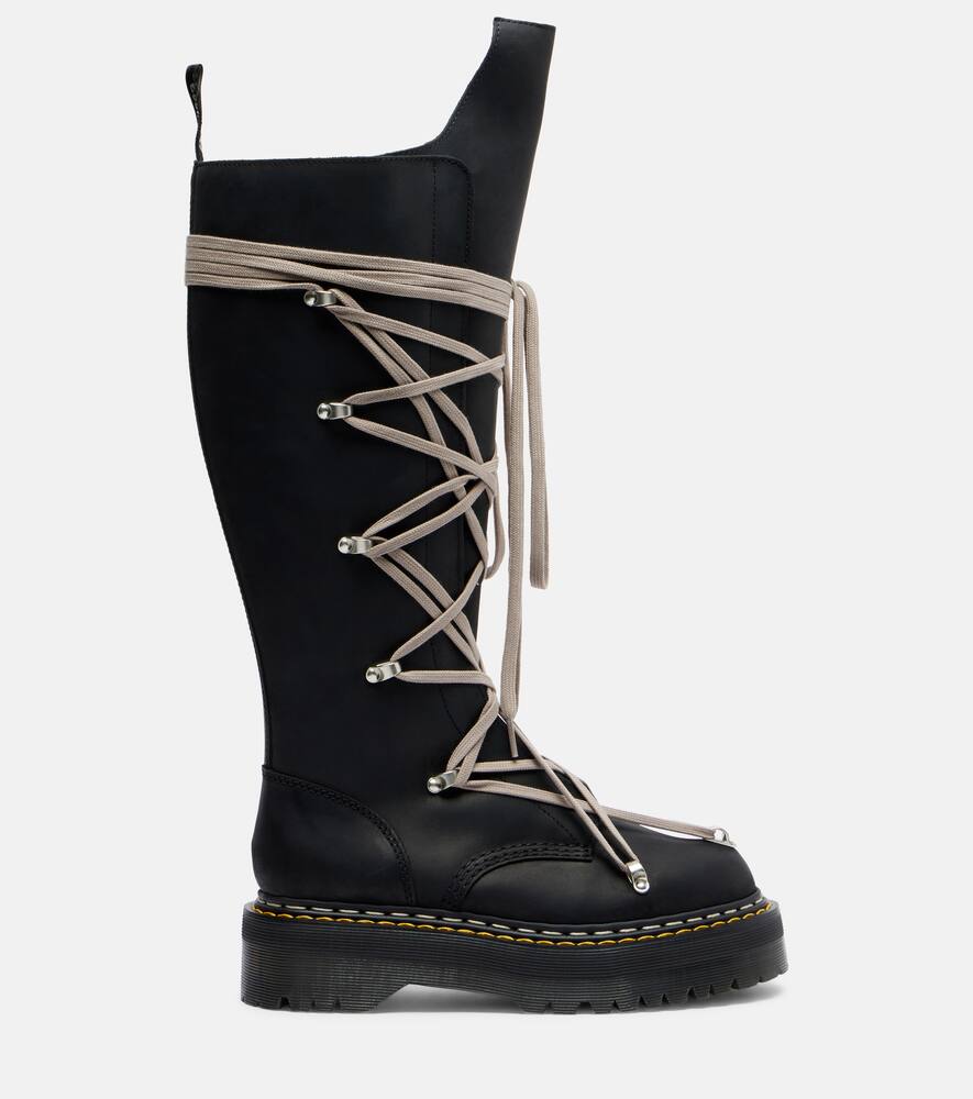 Ботинки Dr. Martens 1B60 Quad Sole Pentalace до колена Rick Owens, Black — фото 4