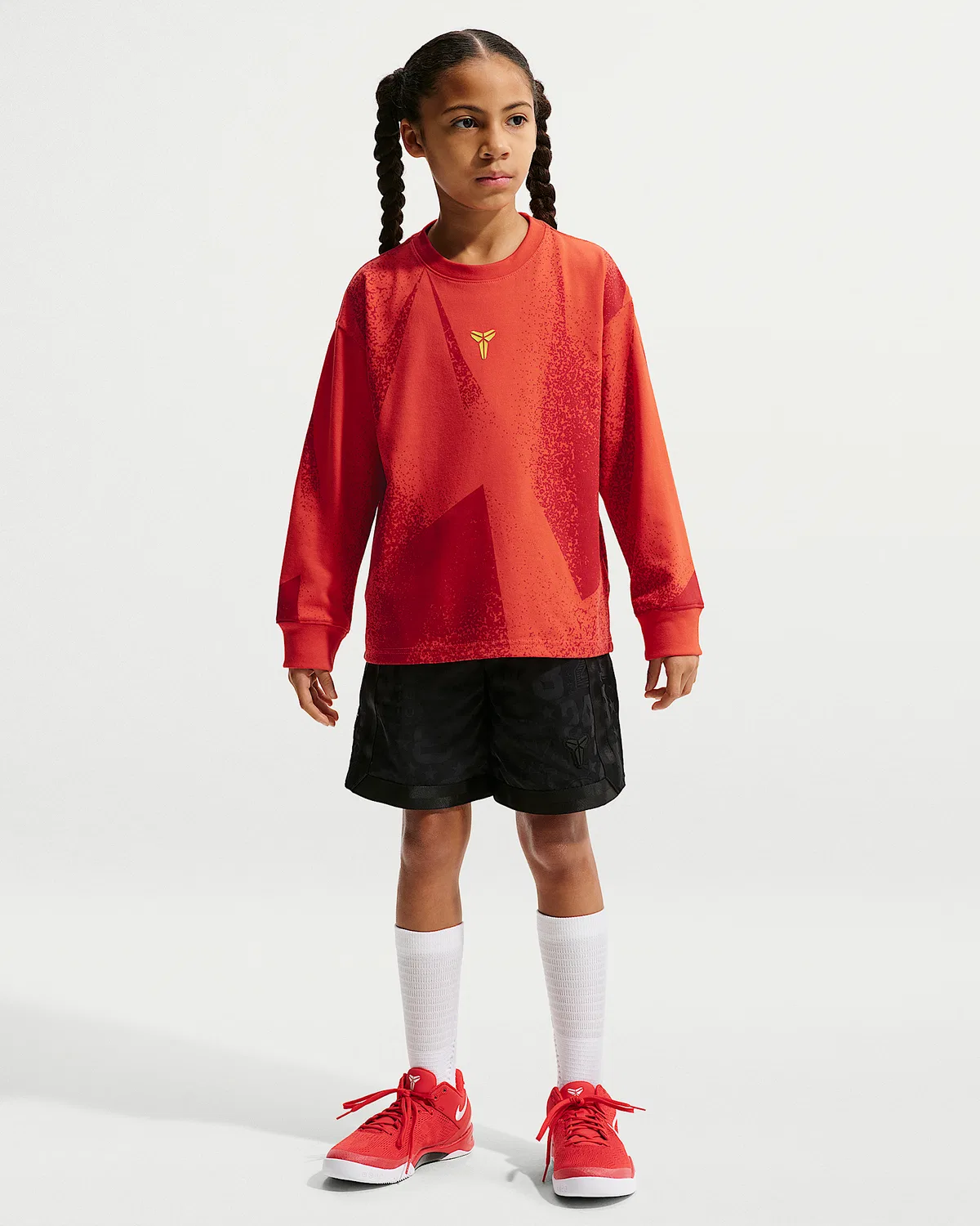 Детская футболка с длинным рукавом Dri-FIT Max90 Kobe, Light Crimson — фото 4