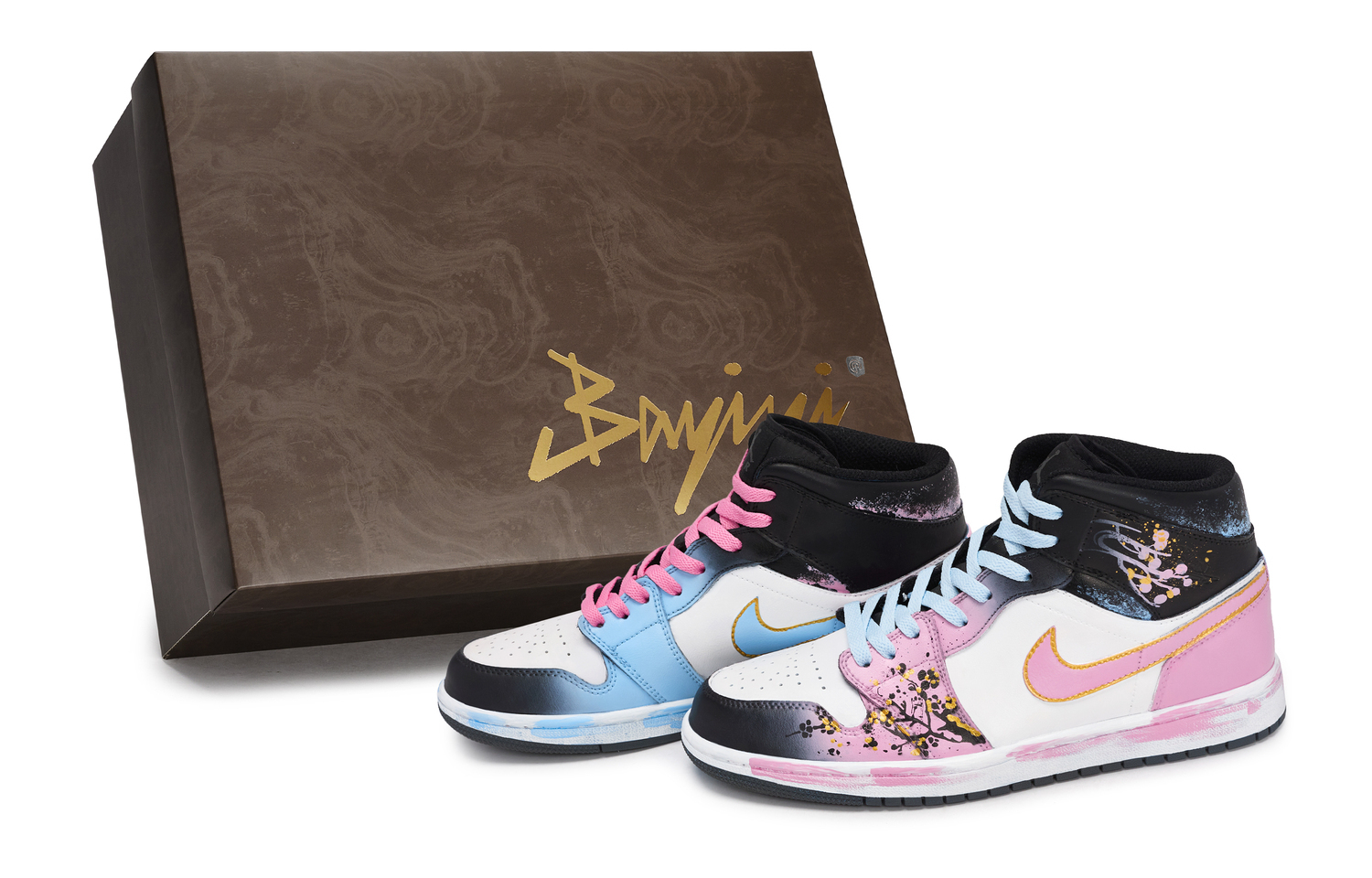 Jordan Air 1 811 Manufacturing, Golden Thread Plum Blossom, специальная коробка для обуви, устойчивая к истиранию, Mid top