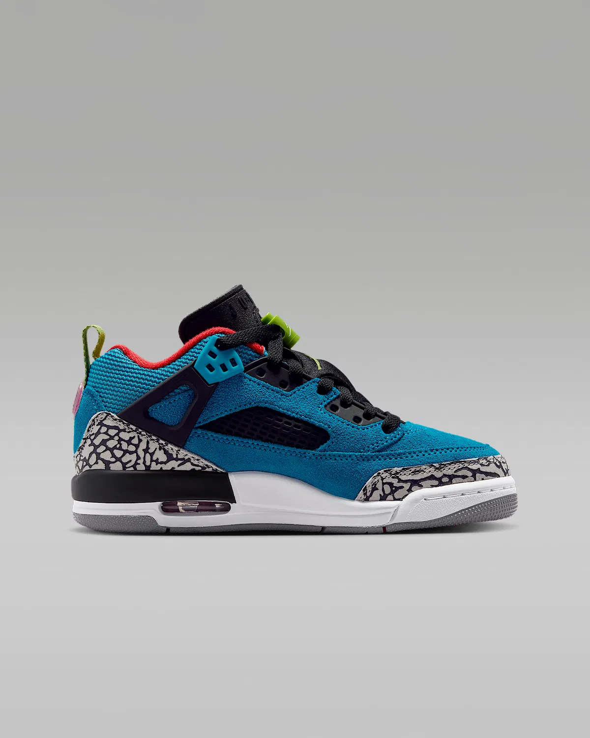 Детские кроссовки Jordan Spizike Low, Neo Turquoise/Light Crimson/Cosmic Fuchsia/Vivid Green — фото 3