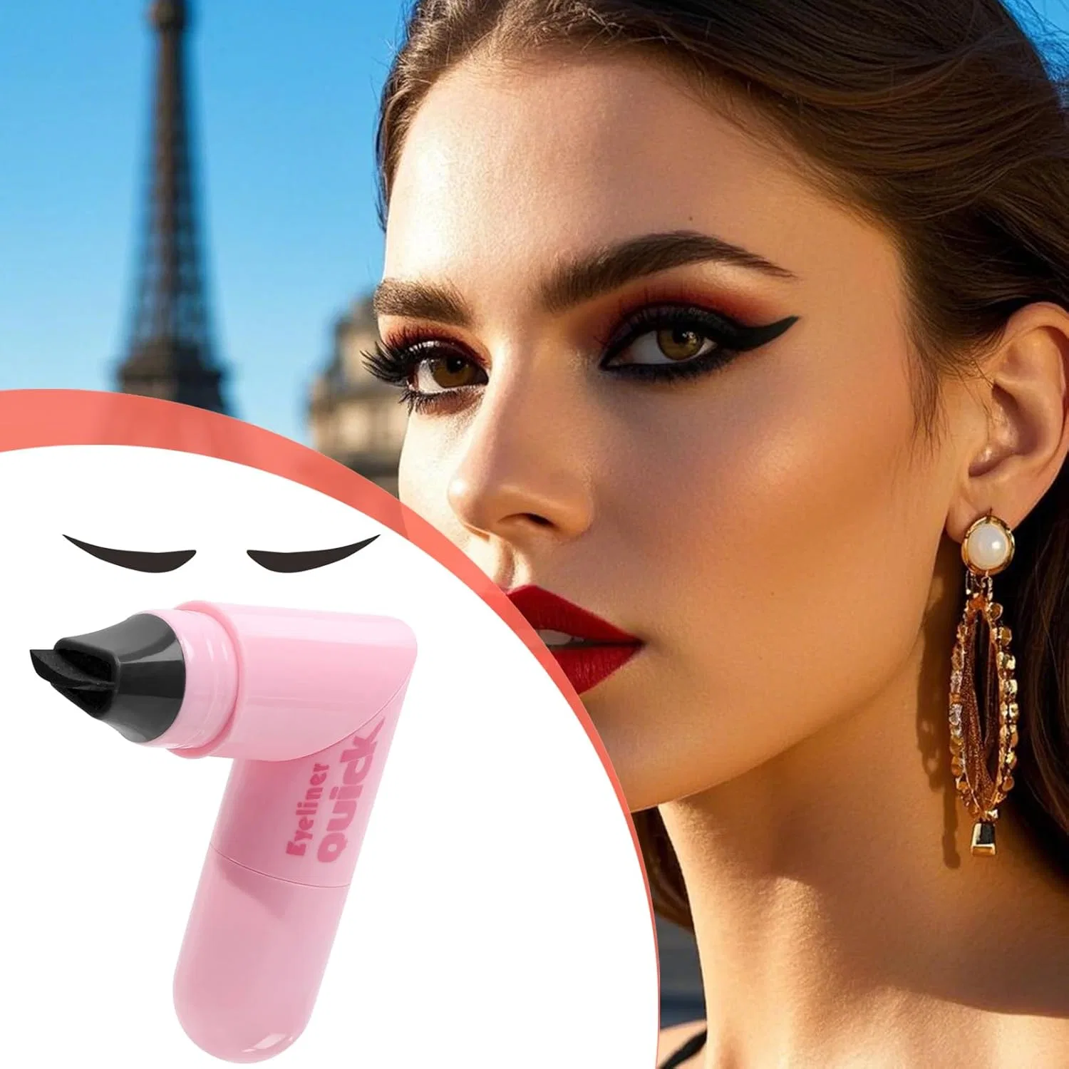 Подводка для глаз штамп Eyeliner Stamp, черный, No brand — фото 3
