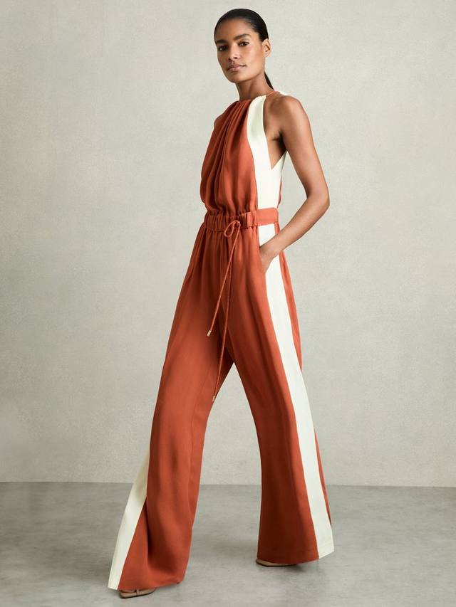 

Комбинезон Inez с боковыми полосками и широкими штанинами Reiss, Orange