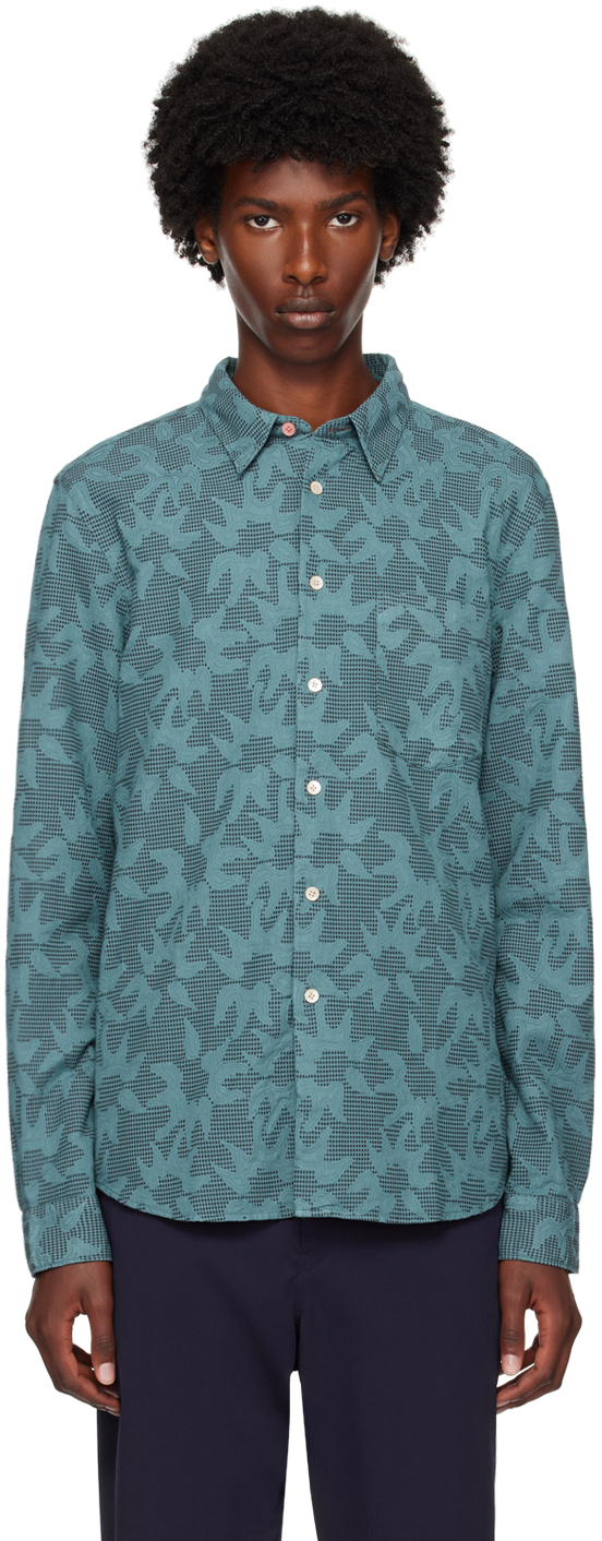 

Синяя узорчатая рубашка PS by Paul Smith