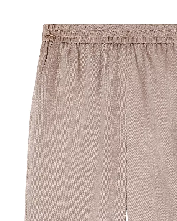 Прямые брюки из креповой саржи с эластичным поясом Emporio Armani, Dune — фото 3