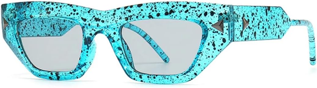 

Модные солнцезащитные очки «кошачий глаз» для женщин, роскошные солнцезащитные очки в винтажном стиле, очки конфетных цветов для мужчин, очки с заклепками и градиентом UUPTTPL, Blue Light Grey