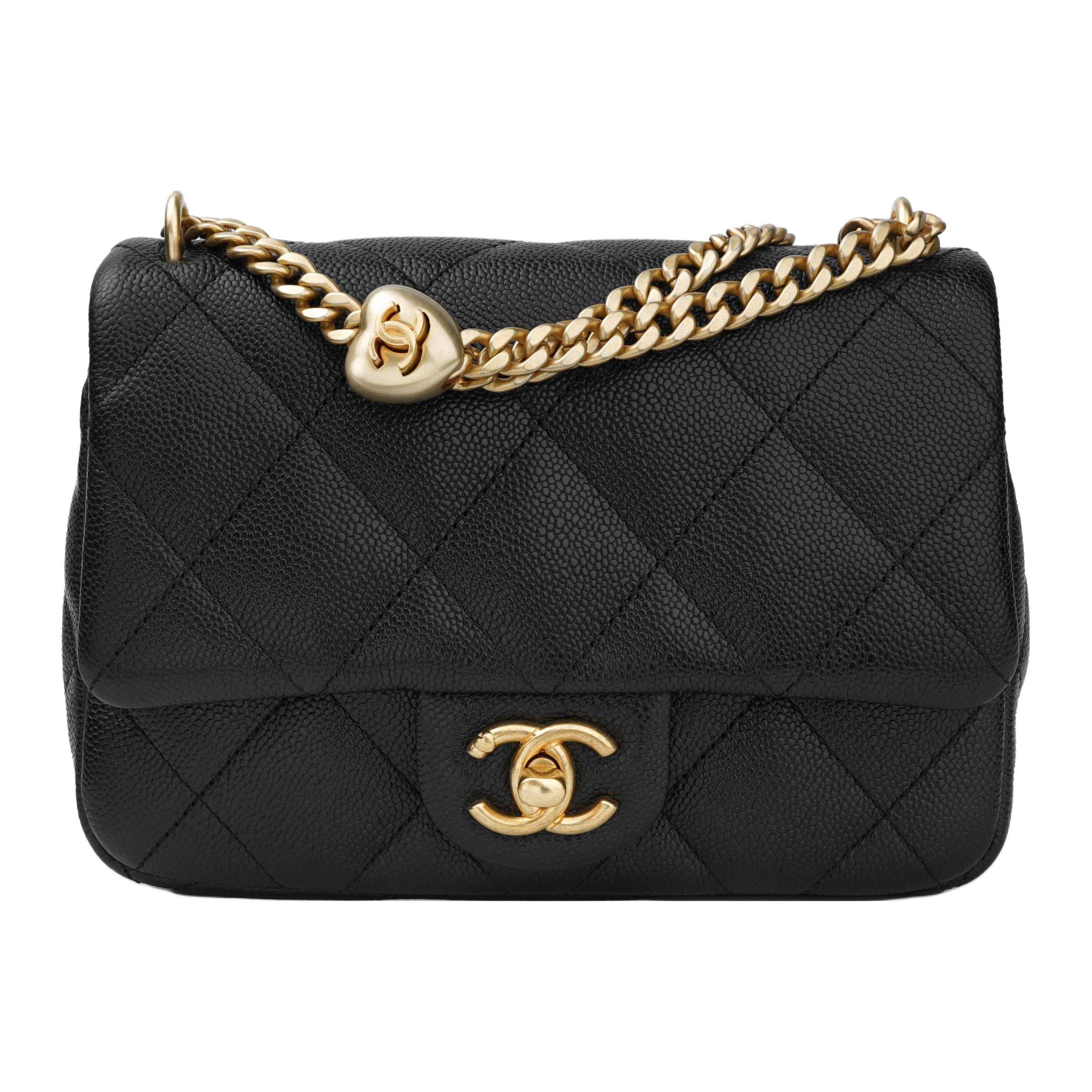 

CHANEL Сумка-клапан из зернистой шершавой коровьей кожи, сумка через плечо, среднего размера, женская, черная