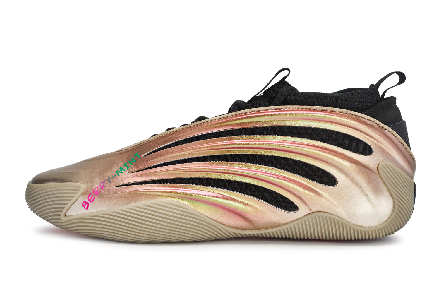 

Adidas Harden Vol.9 Cyber Metallic REGO Hot Dog, Berry Mint Cushioning Low top Basketball Shoes Men's Gold Red Black