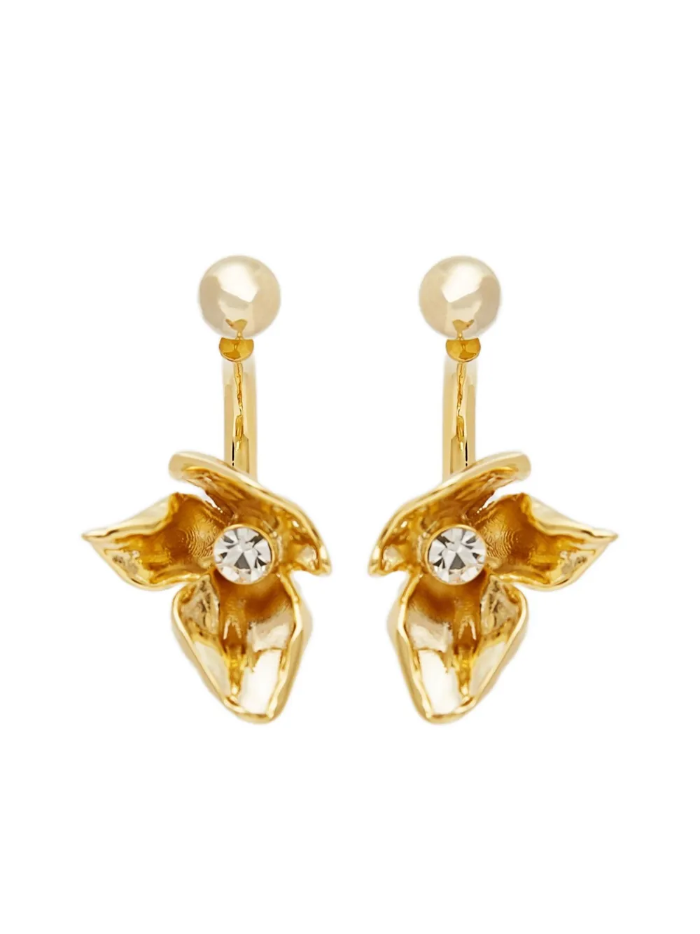 

Маленькие серьги Flower Half Ring ERDEM, золотой