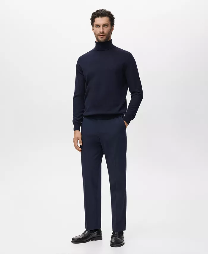 

Мужская водолазка из мериносовой шерсти Mango, синий