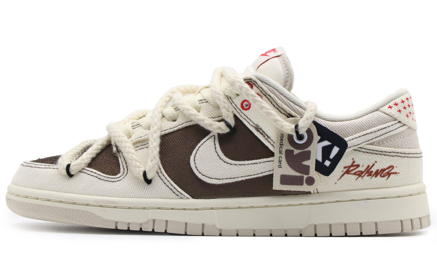 

Кроссовки Nike Dunk Skateboard Shoes Men Low-Top White Brown