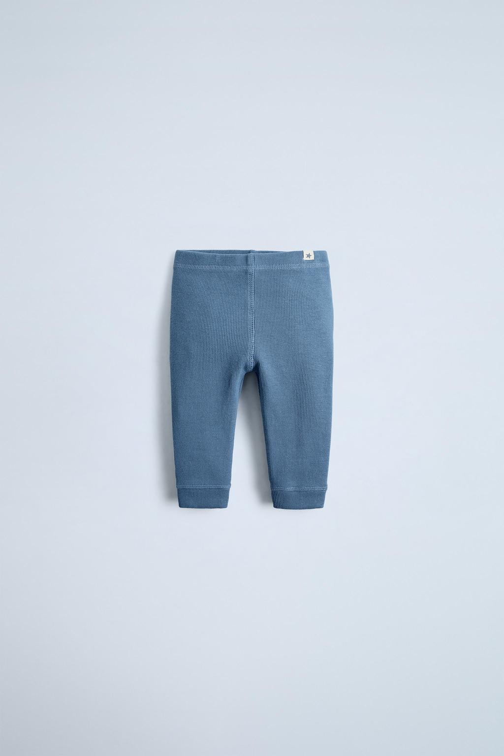 

Леггинсы в рубчик с этикеткой ZARA, средне-синий