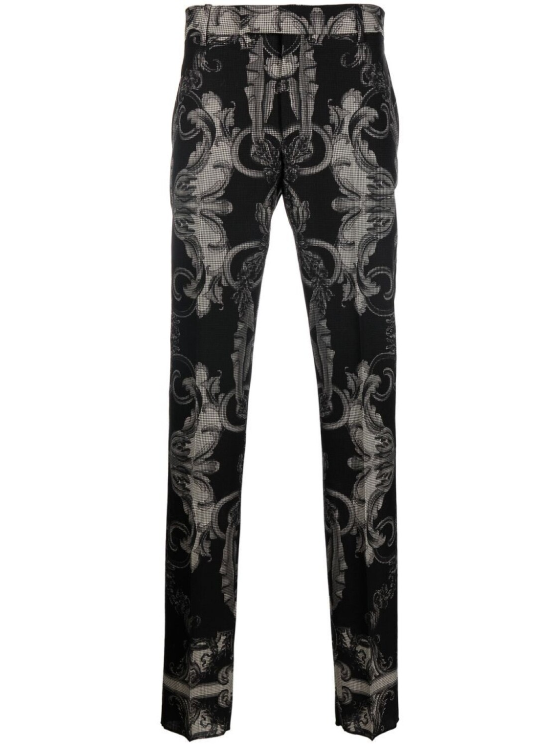

Шерстяные брюки с принтом Silver Baroque Versace, черный