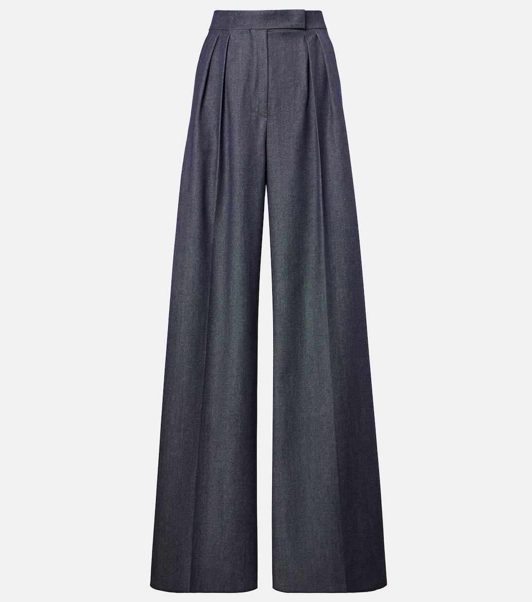 

Брюки широкого кроя с плиссировкой из вирджинской шерсти Baden Max Mara, Blu Marino/B.Co
