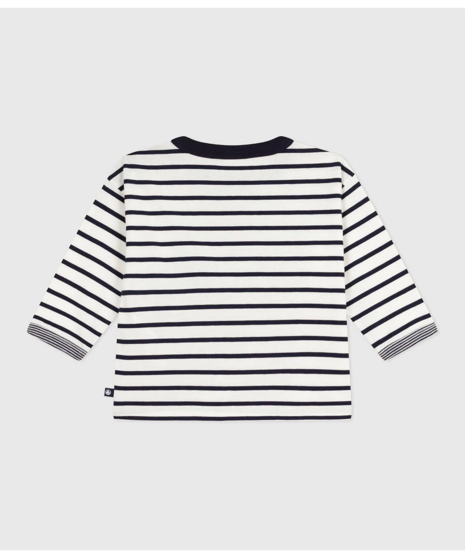 Детская футболка в полоску Petit Bateau, тёмно-синий — фото 2