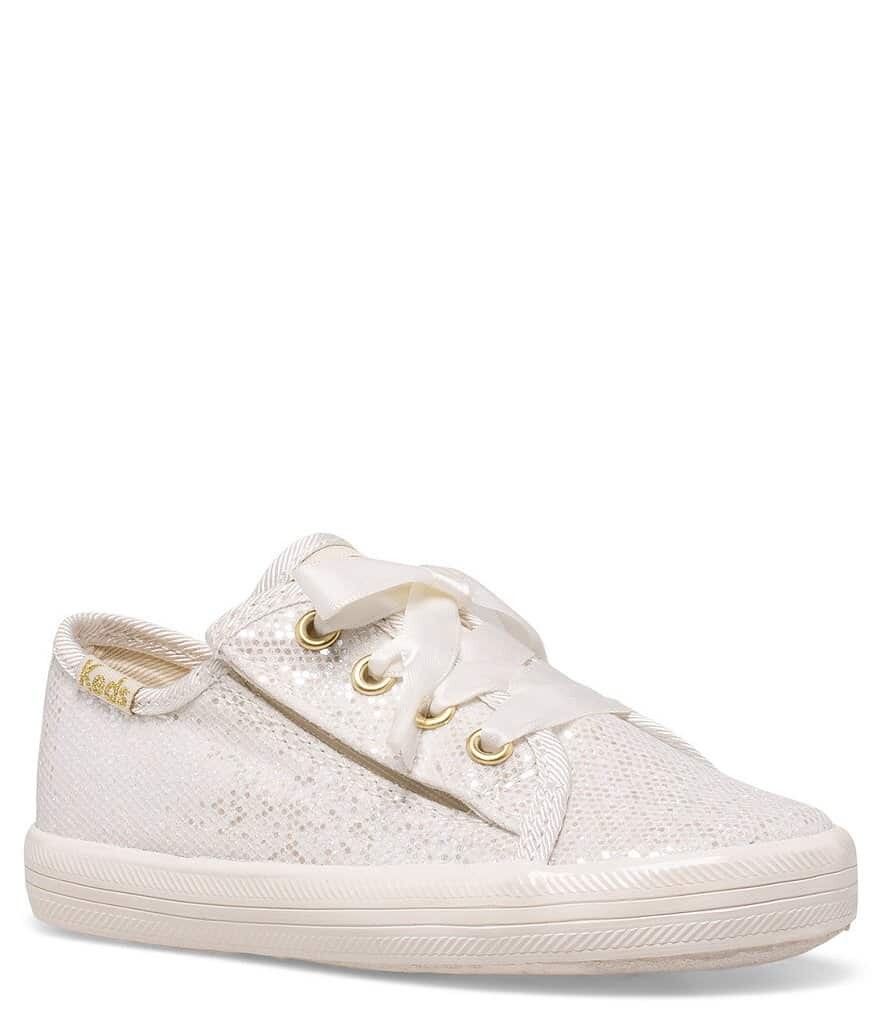 

Кроссовки Keds Girls' Kickstart Jr Celebrations с блестящей альтернативной застежкой (для младенцев), слоновая кость