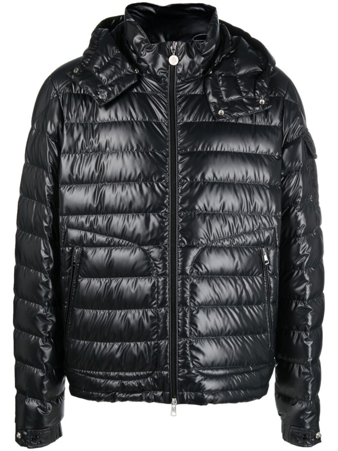 

Moncler пуховик с нашивкой-логотипом, черный