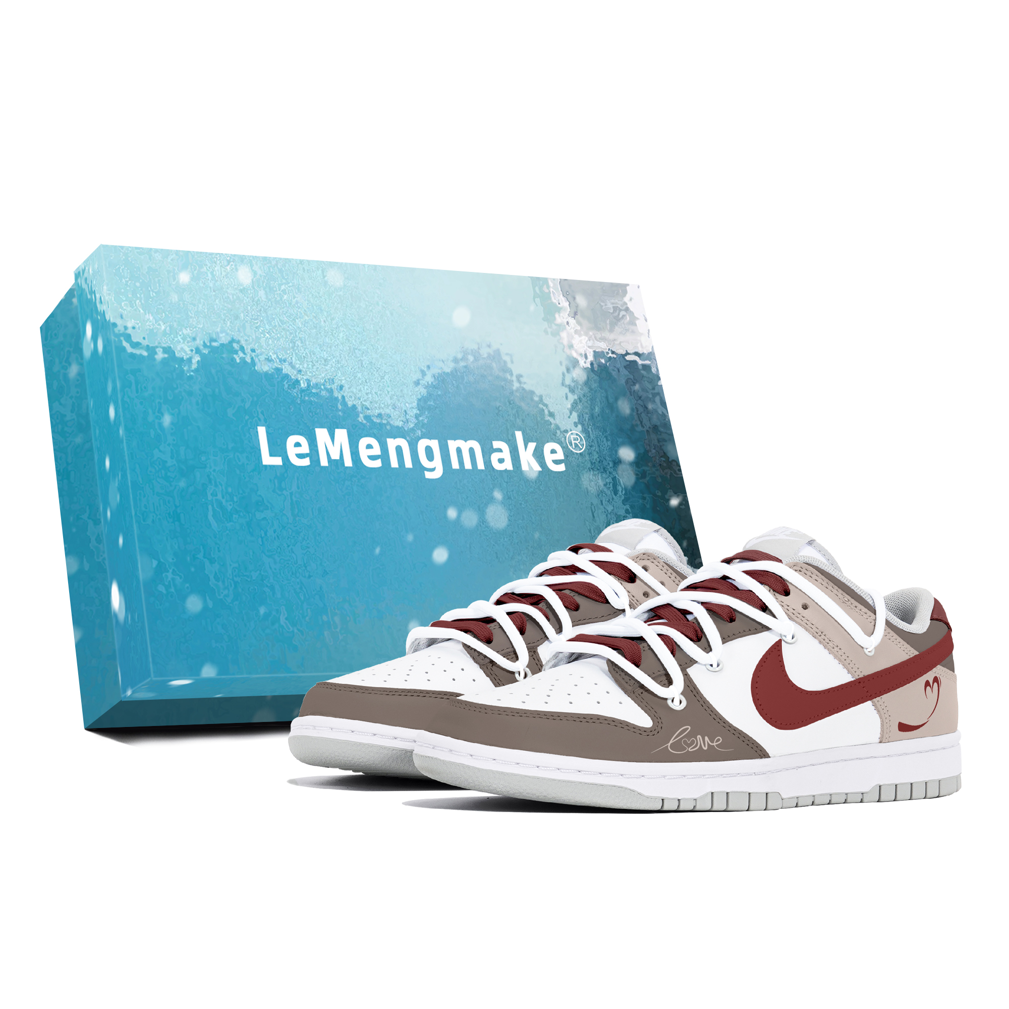 

Nike Кроссовки для скейтбординга Dunk, износостойкие, низкие, мужские, белые, коричневые