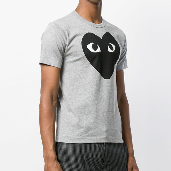 Футболка t-shirt big black heart 'grey' Comme Des Garcons Play, серый — фото 2