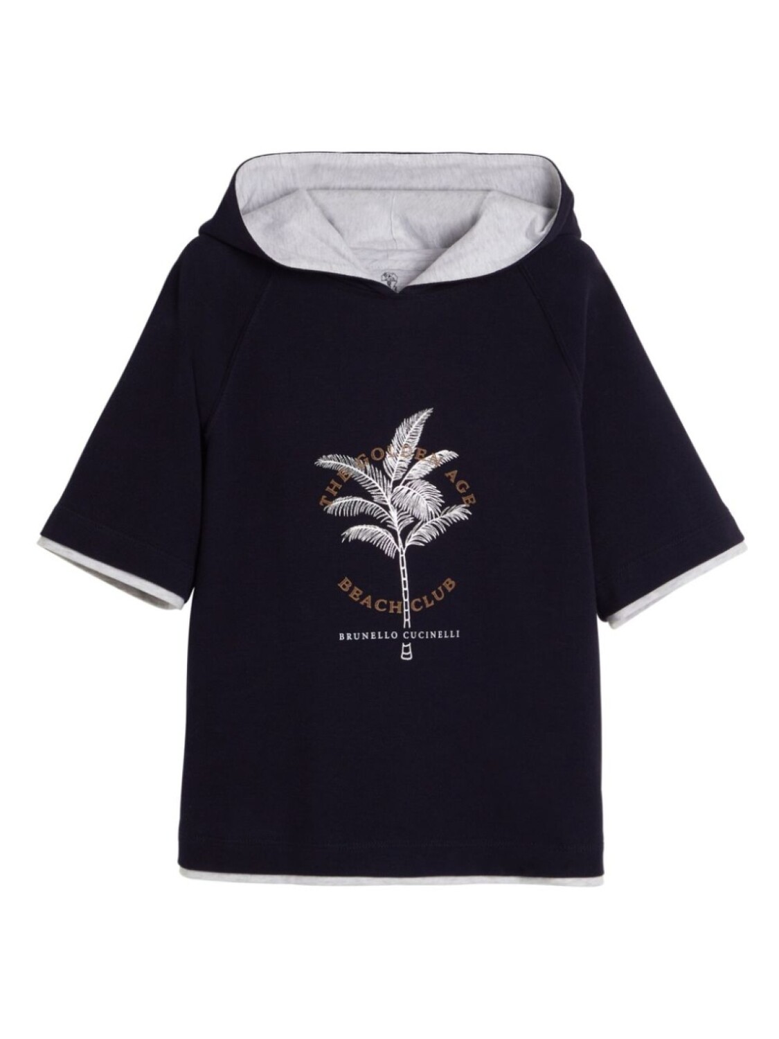 

Brunello Cucinelli Kids худи с короткими рукавами, синий