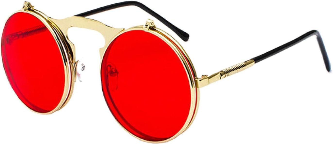 

Солнцезащитные очки с защитой от УФ-излучения UV400 | Круглые металлические очки-книжки в стиле панк | Для женщин и мужчин, для занятий спортом на открытом воздухе и вождения DSVIGF, C1