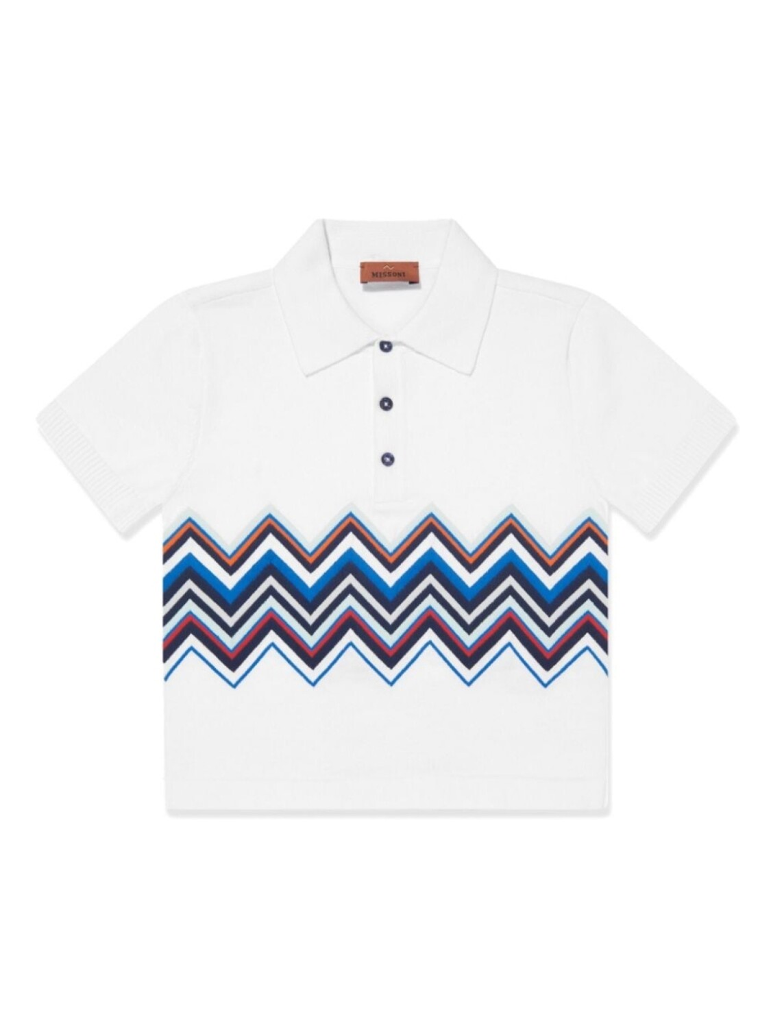 

Missoni Kids рубашка поло с узором зигзаг, белый