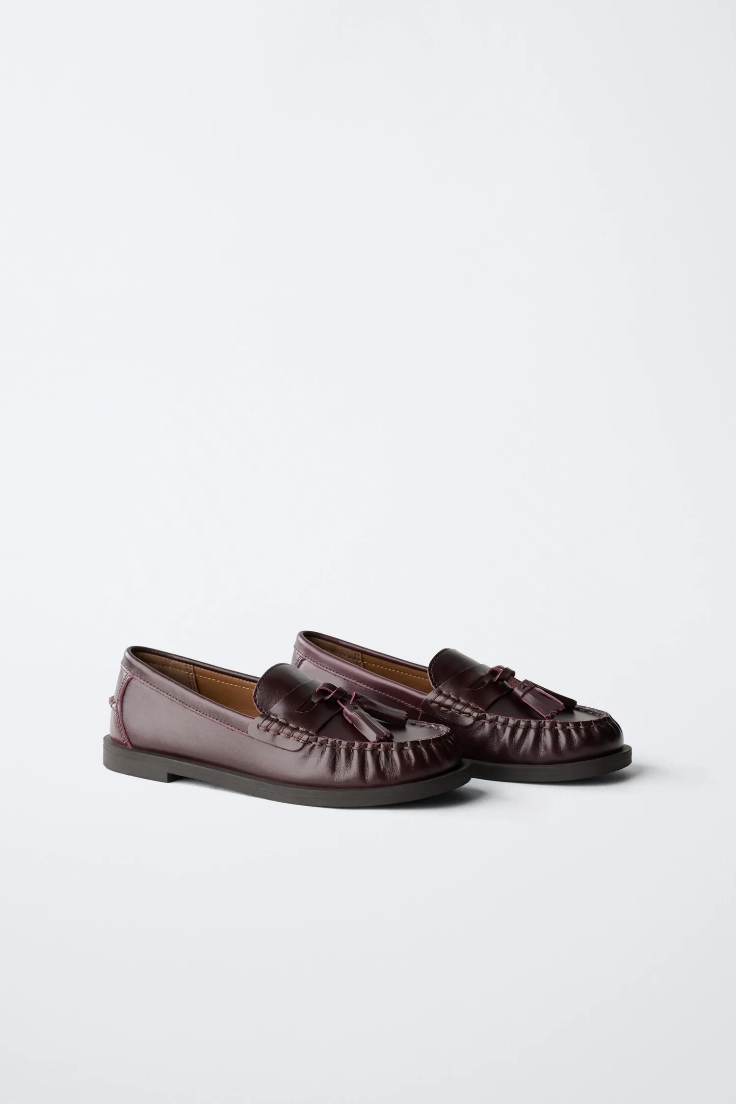 Zara Кожаные лоферы с кисточками, лимитированная серия — фото 2