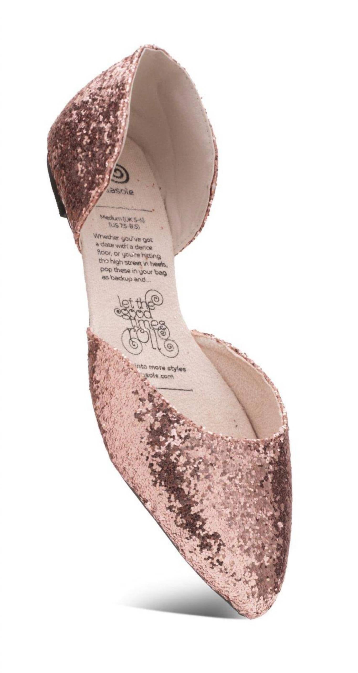 Туфли Sparkling Rose' Roll-A-Soles в розовом золоте Rollasole