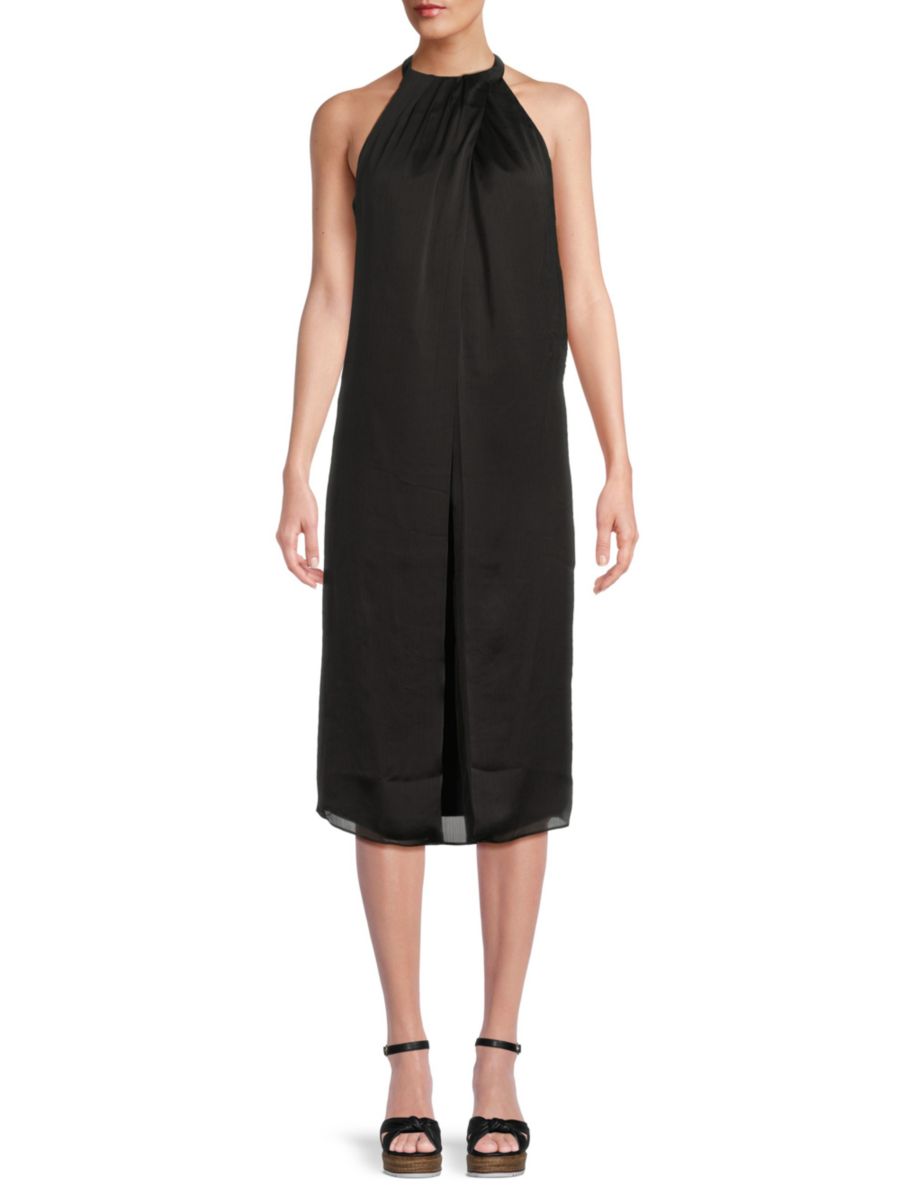 

Платье-халтер Midaxi BCBGMAXAZRIA, нуарный