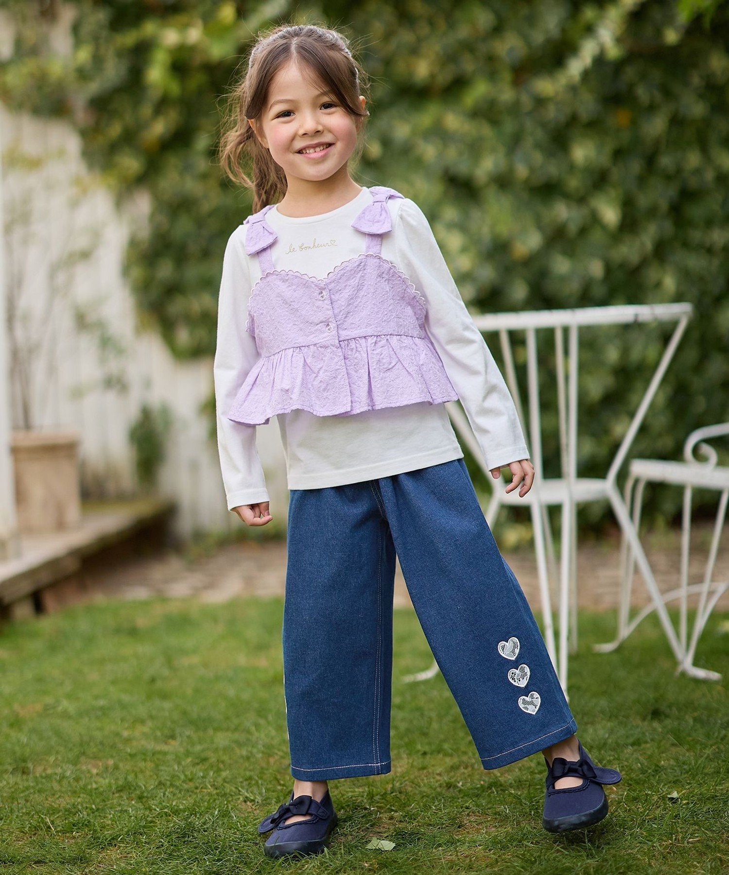 Футболка с длинными рукавами и майка ANY KIDS, Lavender x Off White [082] — фото 3