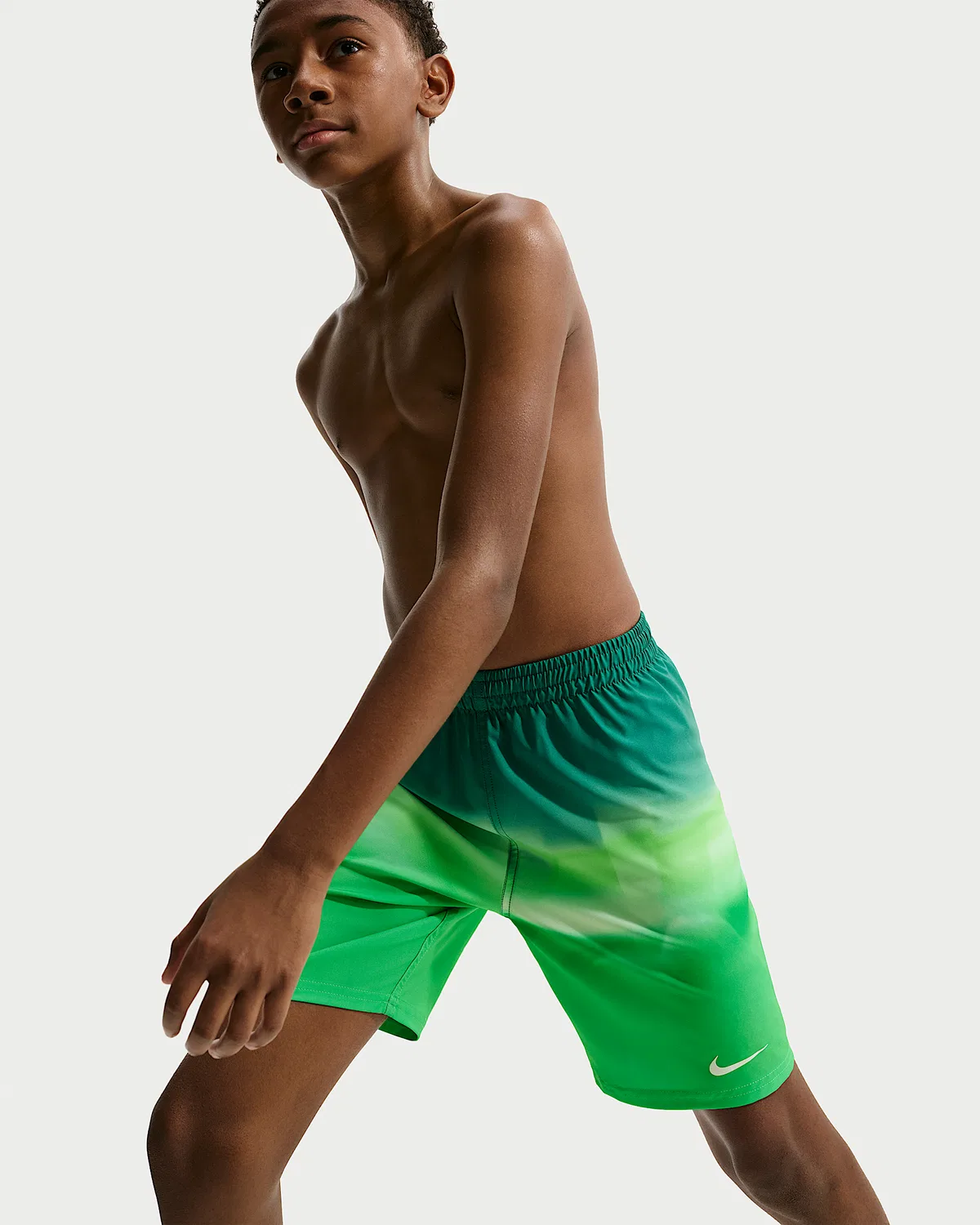Детские (мальчиковые) плавки Nike Swim Breaker 7" с боксерской подкладкой, Malachite — фото 4