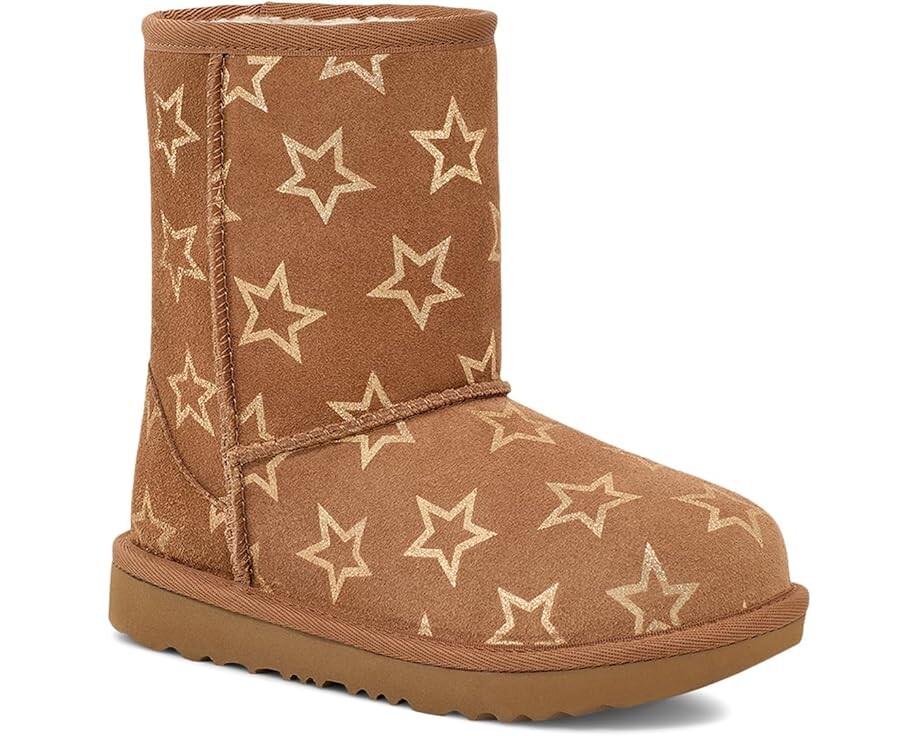 

Ботинки UGG Kids Classic II Iridescent Stars, цвет Chestnut/Gold Iridescent