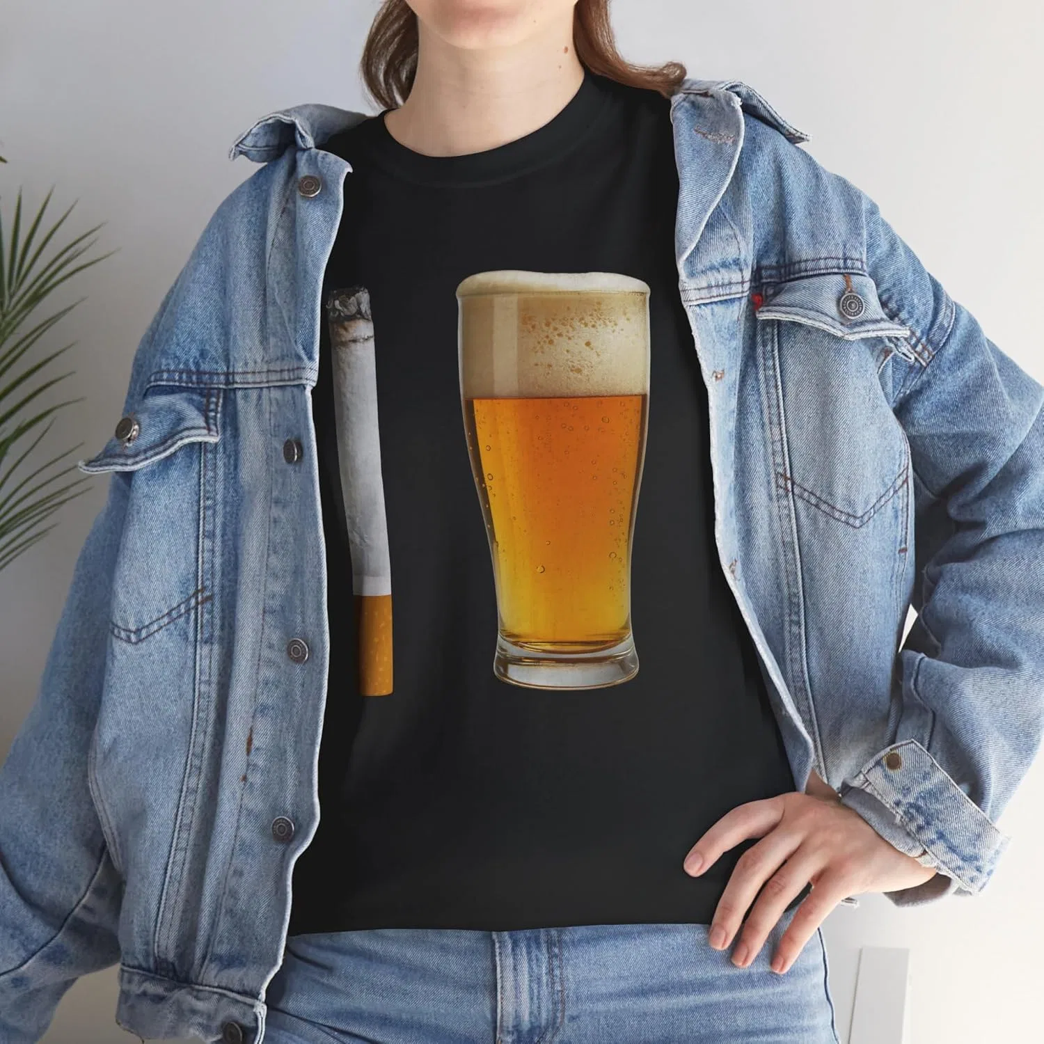 Футболка Beer and Cigarette, юмор с сарказмом и эпатажем GENERIC, черный — фото 3