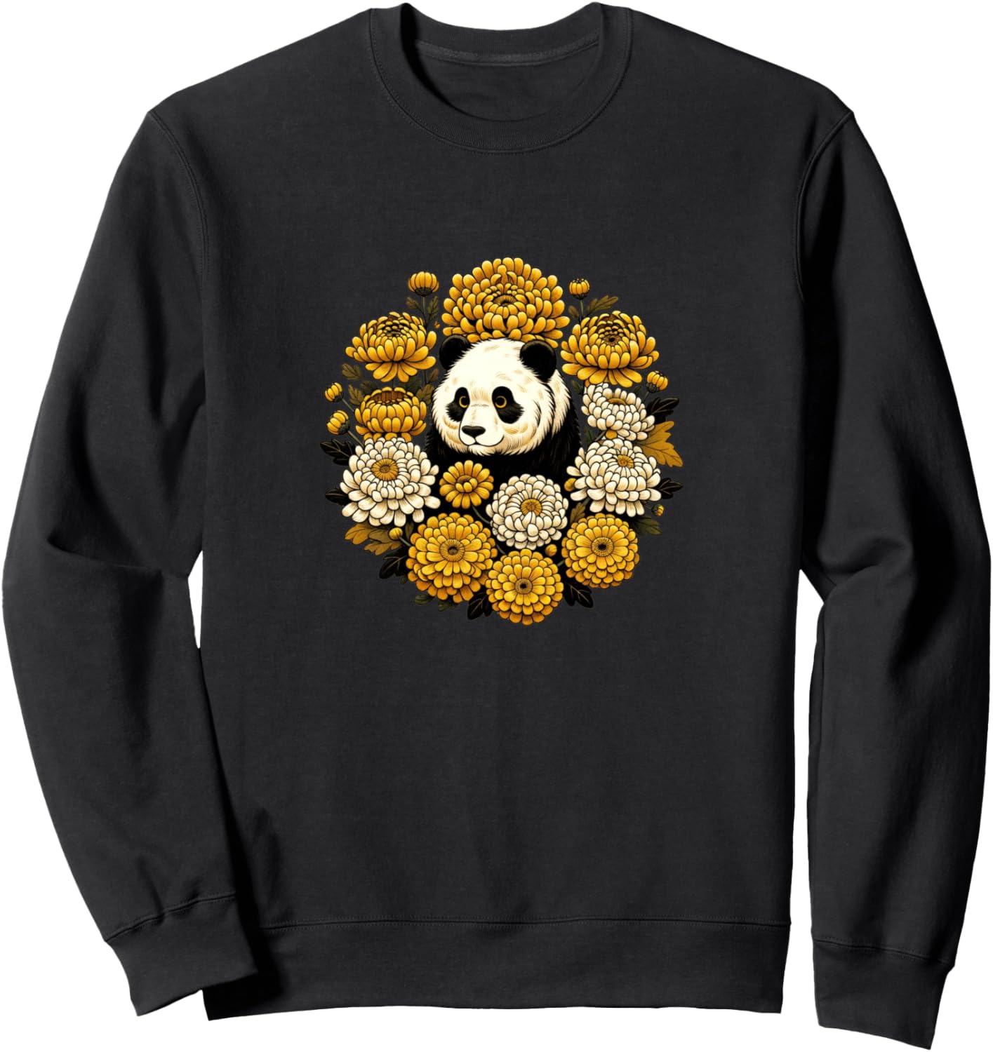

Толстовка с изображением панды и хризантемы Panda Bear Chrysanthemum Snugg, черный