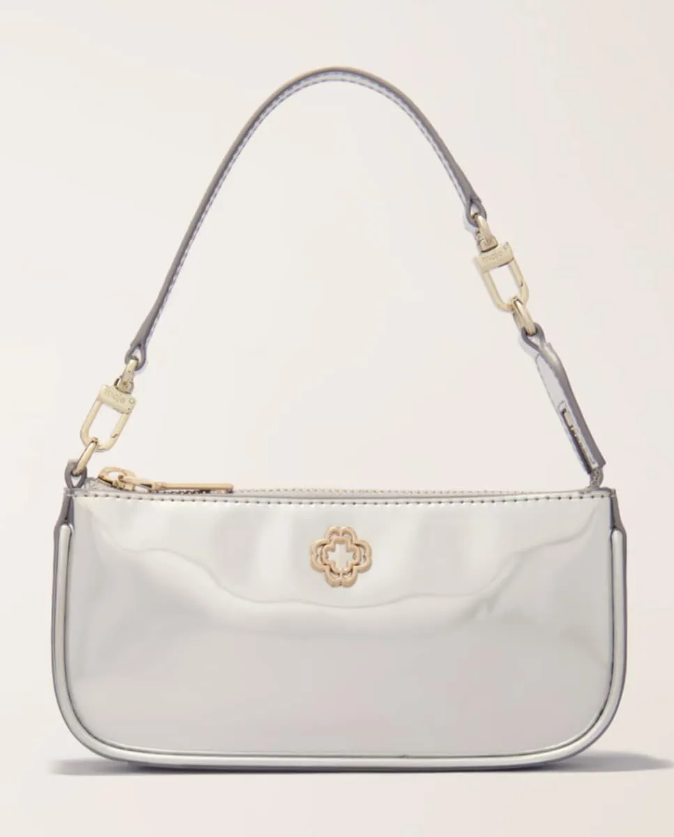 

Сумка женская Сара из кожи с зеркалом Maje, серебряный