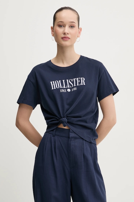 

Хлопковая футболка Hollister Co., темно-синий
