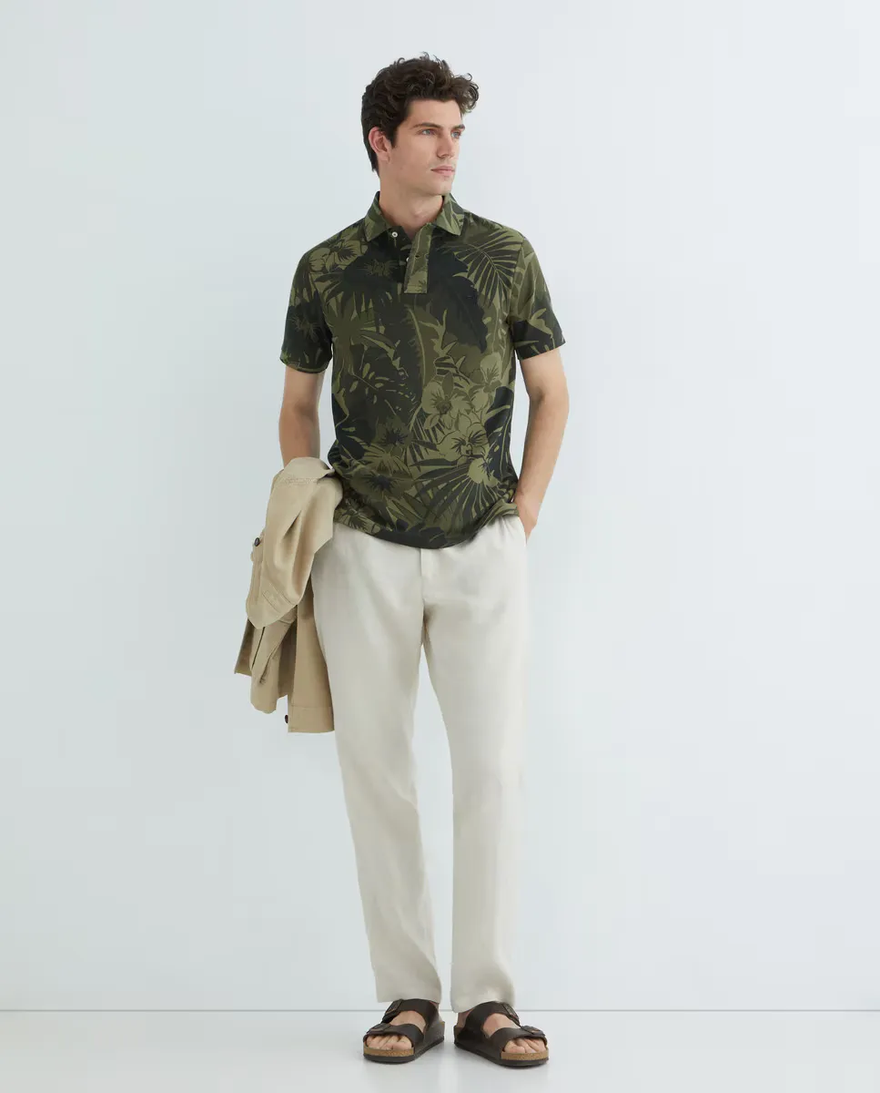 

Хлопковая рубашка-поло для мужчин классического кроя Polo Ralph Lauren, цвет Verde pardo