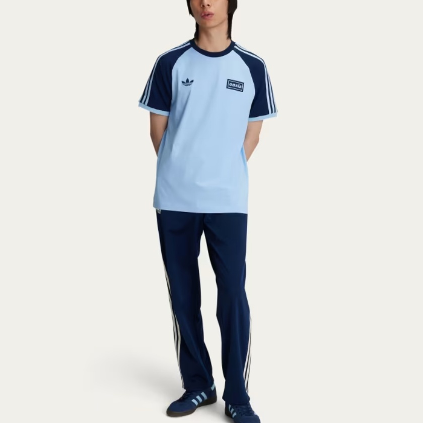 Футболка Oasis 3 Stripes SS25 Unisex Adidas Originals, индиго — фото 4