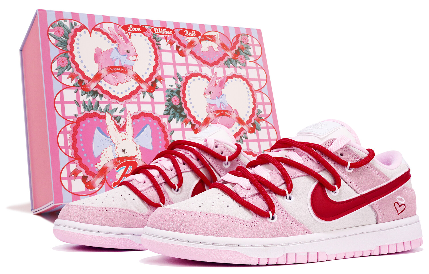 

Кроссовки Nike Dunk Skateboard Shoes Women's Low-Top White Pink/Red