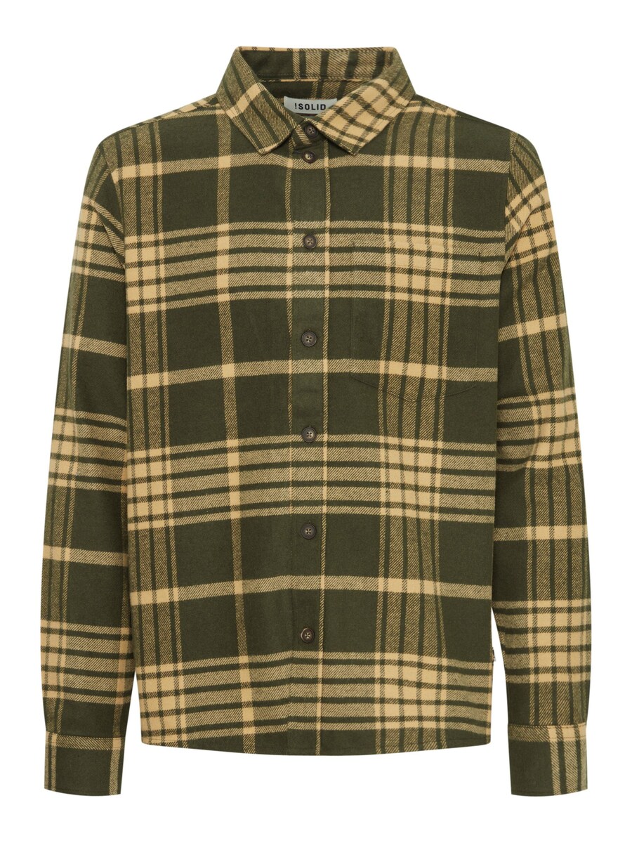 

Клетчатая рубашка !Solid Regular fit Button Up Shirt Nab, оливковый